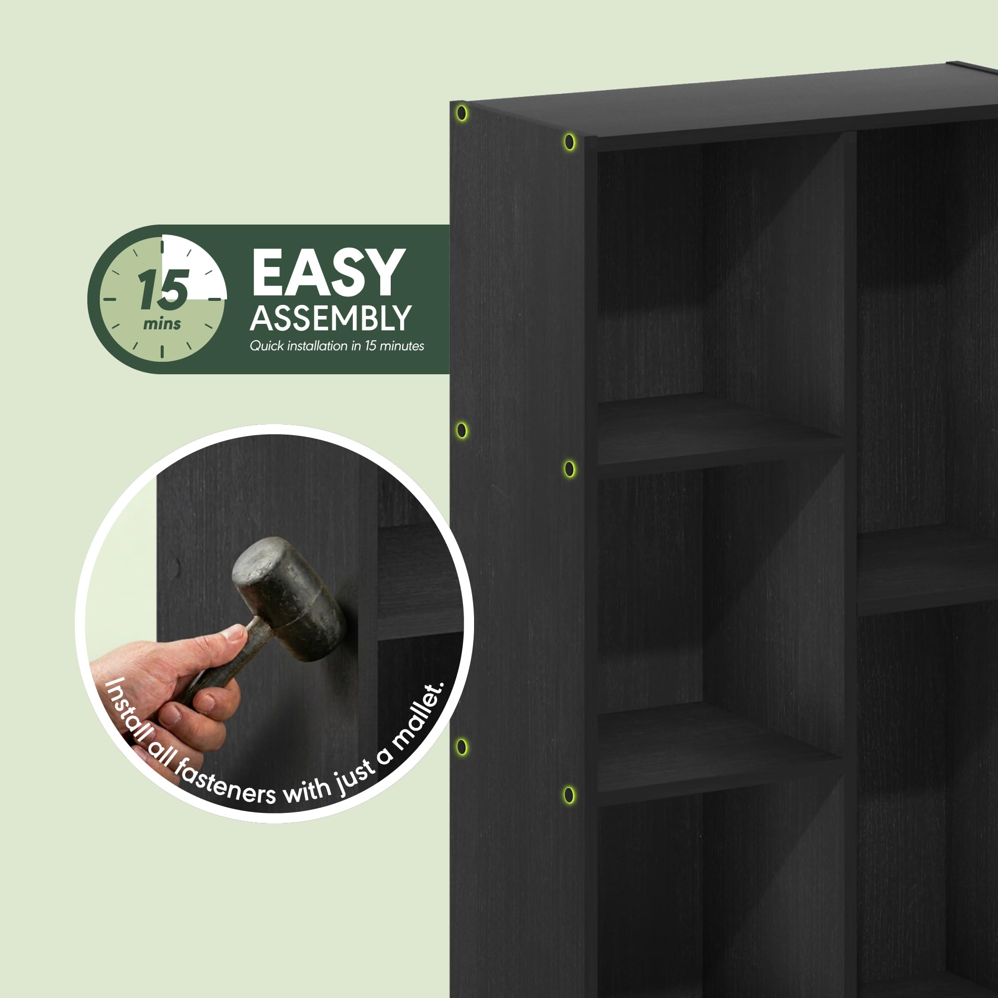 Amazon.com: Furinno Luder 5-Cube No Tool Assembly Open Shelf